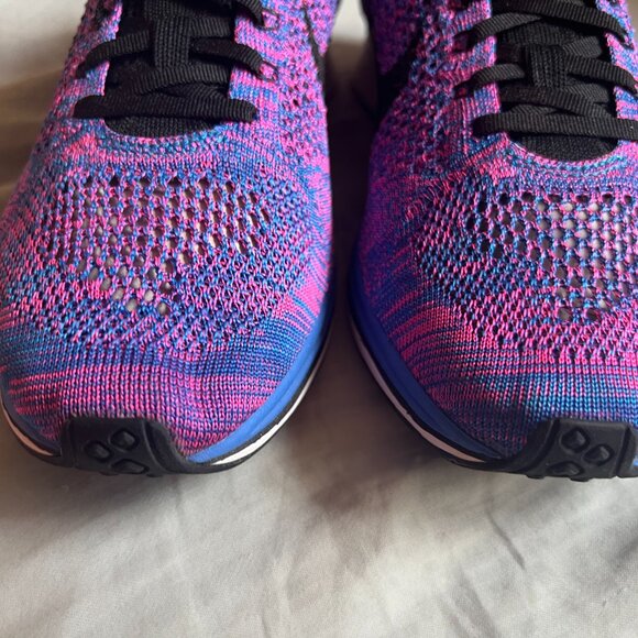2016 NIKE FLYKNIT RACER GAME ROYAL PINK FLASH [526628-400] size 10 US - Picture 5 of 8